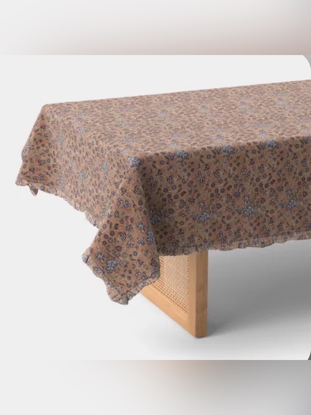 60”x80” Block Print Ruffle Tablecloth - Threshold